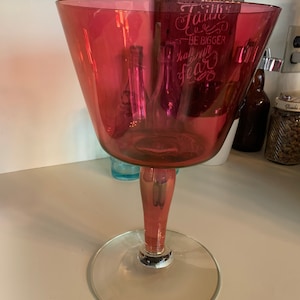 Large Cranberry Glass Compote