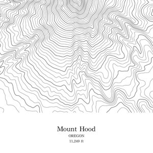 Mount Hood Topographic Map Poster Oregon PNW ART PRINTABLE | Etsy