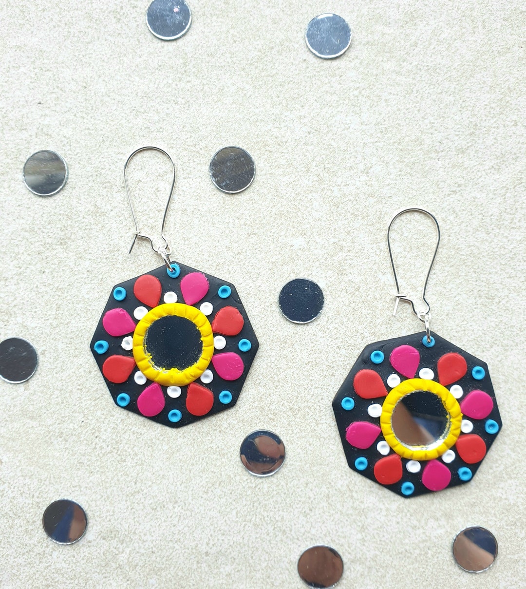 Mirror Earrings Uk Indian Style Earrings Ethnic Drop Etsy UK