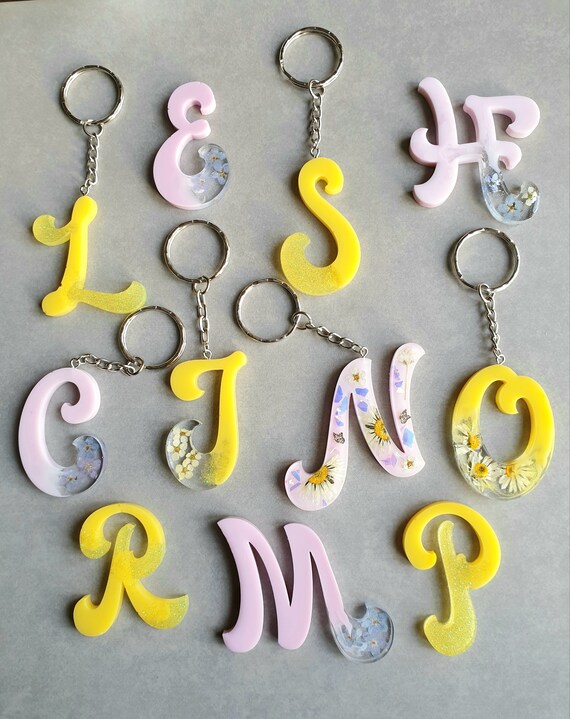 Portachiavi Personalizzato Con Lettera Iniziale - Design Blu Con Nappa E Farfalla - Foto 2