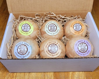 Natural Bath Bomb Box - Plastic-Free - Set of 6 - Vegan - Plant Based