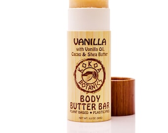 Vanilla Cream Lotion Bar - Organic Hand Balm - Plastic-Free - For Dry Skin - Compostable - Moisturizing