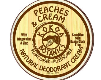 Peaches and Cream - Cream Deodorant - Natural & Plastic Free - Baking Soda Free - 2 oz