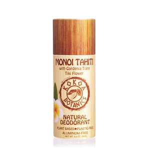 Monoi Tahiti Natural Deodorant: Gardenia & Coconut Oil - Plastic Free (3.2 oz)