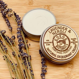 Lavender and Neroli - Cream Deodorant - Natural & Plastic Free - Baking Soda Free - 2 oz
