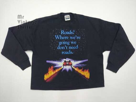 Vintage 80s Back to the Future Crewneck Sweater / Double Sided 