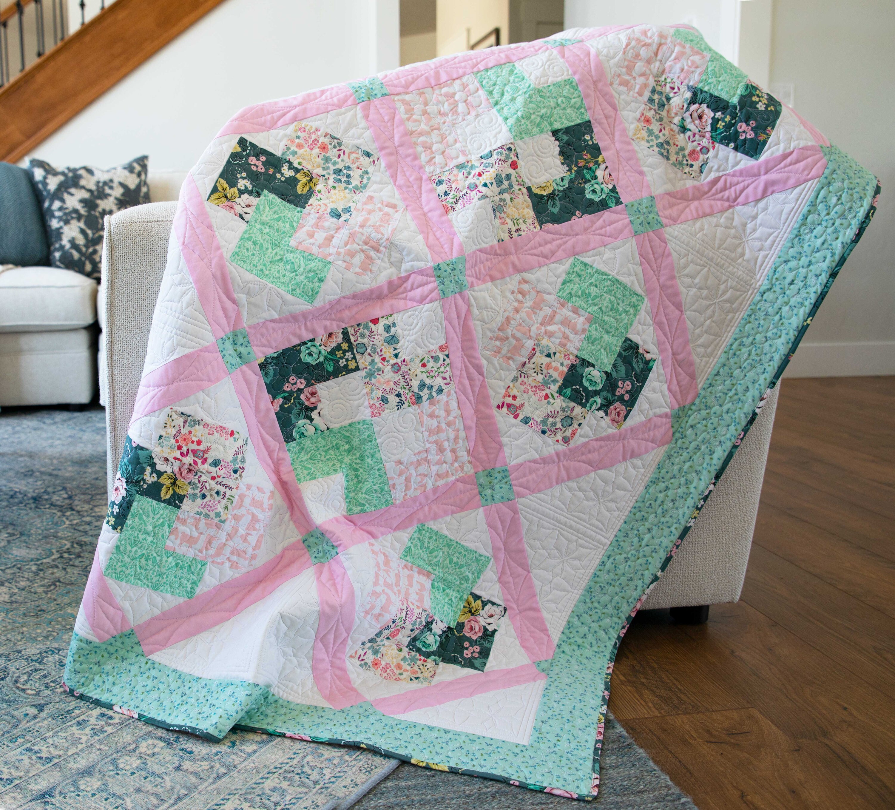 Easy Quilt Pattern Garden Path PDF Download Card Trick Etsy