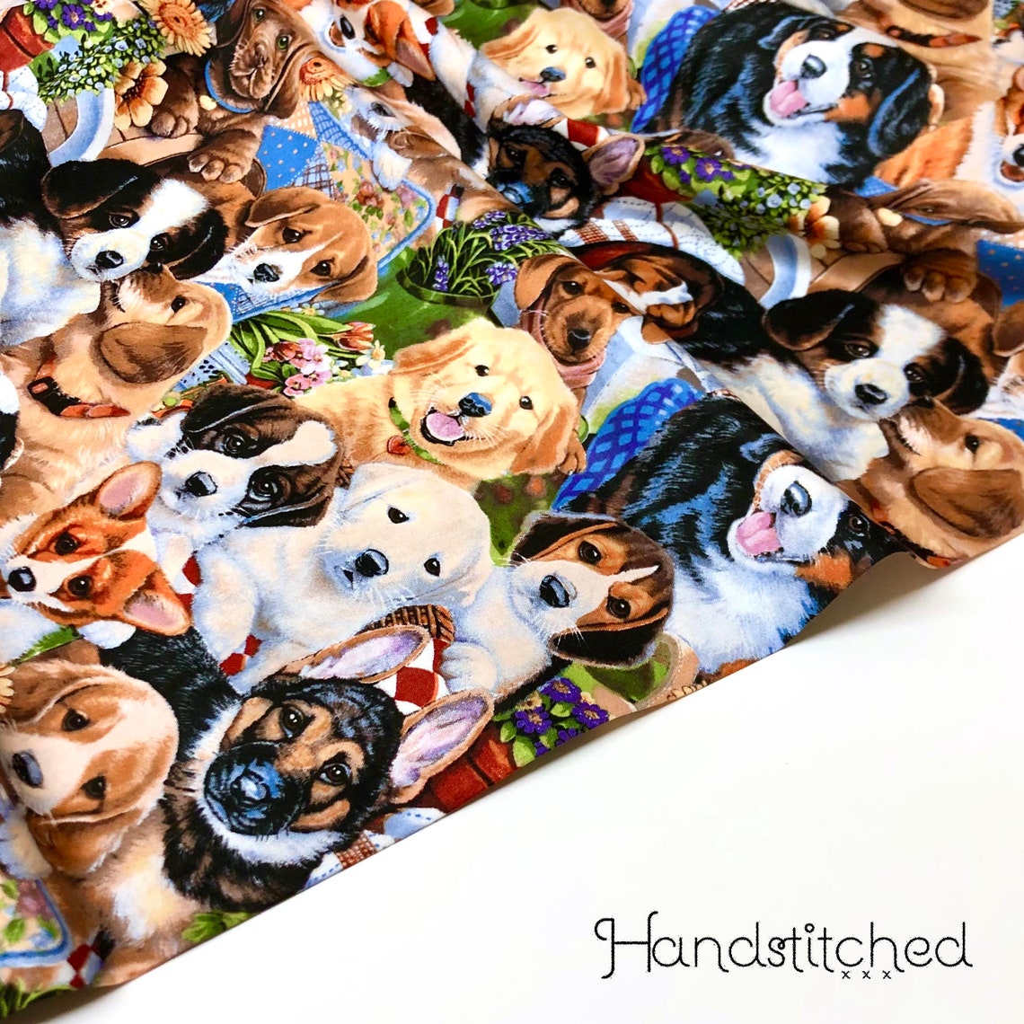 Dog Fabric 100 Quilters Cotton Dog Fabric by the Yard Etsy