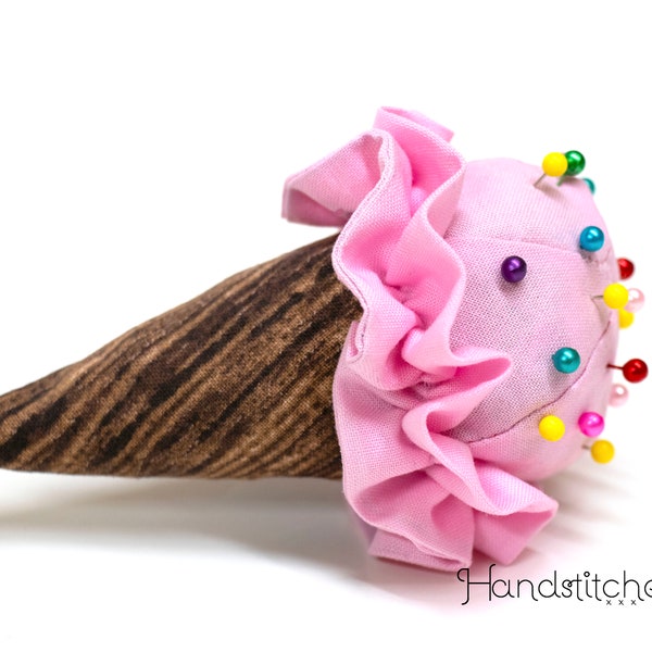 Ice Cream Cone Pin Cushion Pattern - PDF Download pincushion pattern - DIY cute and fun pincushion