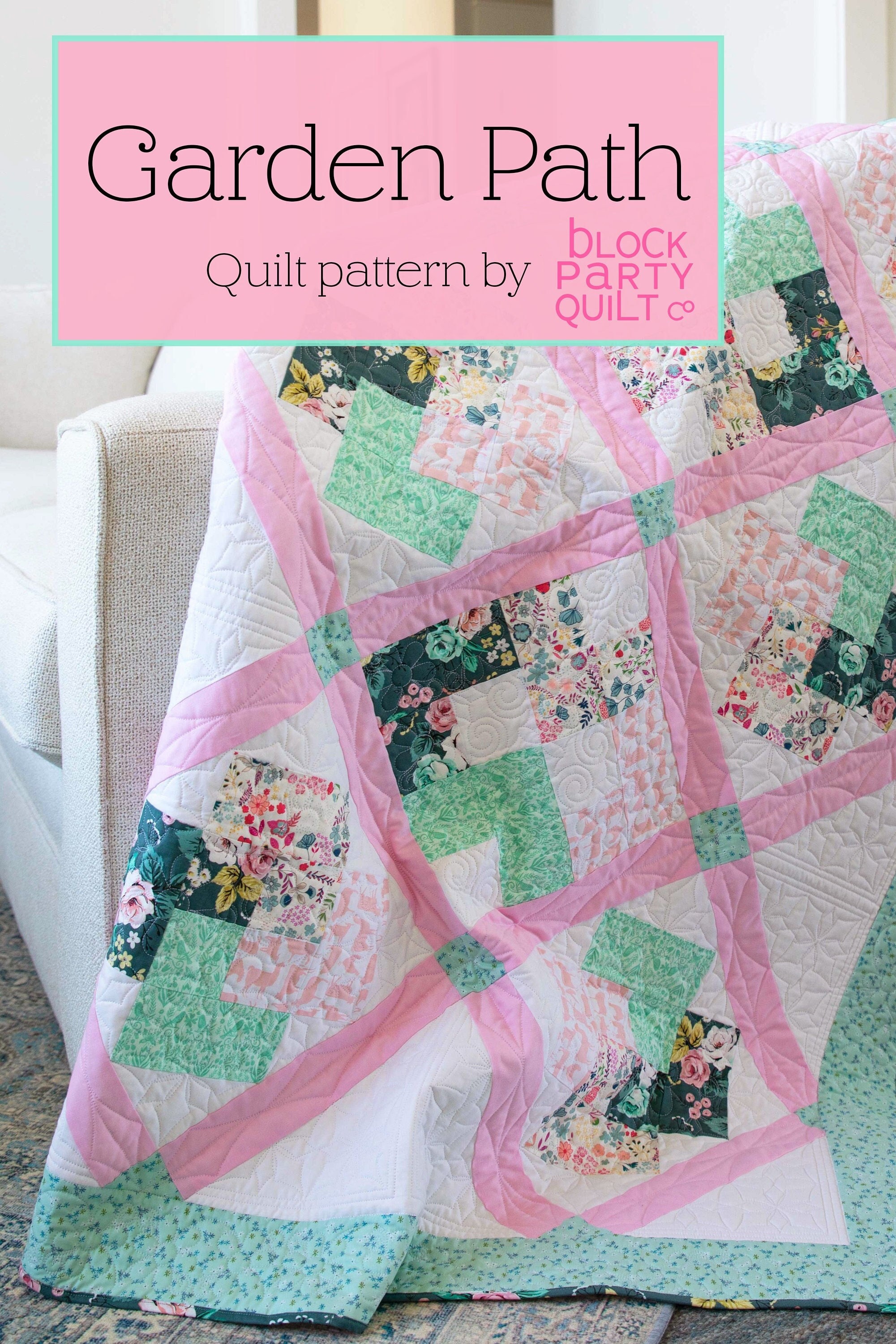 Easy Quilt Pattern Garden Path PDF Download Card Trick Etsy