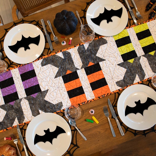 Witch's Feet Quilted Table Runner Pattern-Halloween Table runner-trick or treat smell my feet quilted table runner- instant download pattern