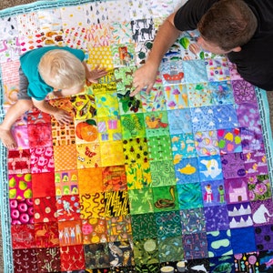 Minky Quilt Panel - Hidden pictures eye spy quilt kit for kids - easy quilt to make - hide and seek quilt kit minky