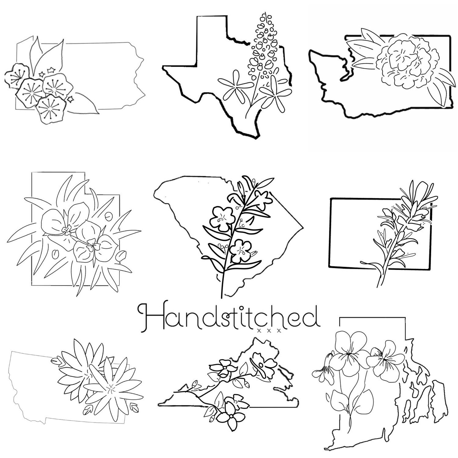 Custom State and Flower DIY Embroidery Kit Beginner Etsy