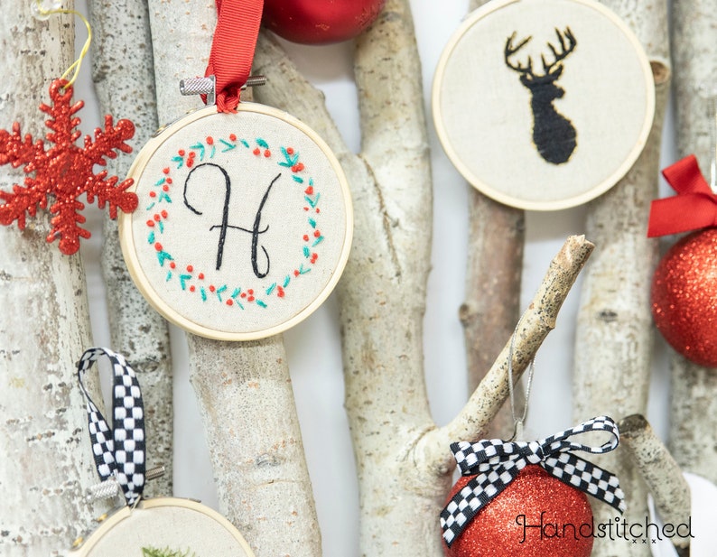 Christmas Ornament Embroidery Kit Personalized Ornament Etsy