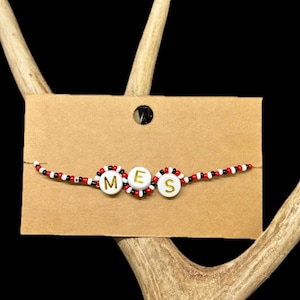 Custom School Spirit Bracelet – Personalized Beaded Bracelet with School Colors, Mascot Name, or Class Year – Teacher & Student Gift