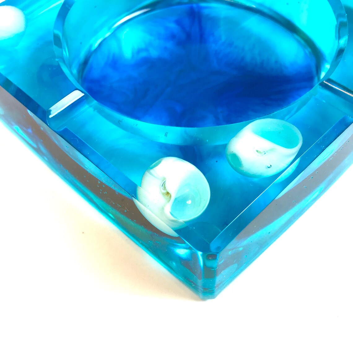 Ashtray Aqua and Shells Resin Ashtray Beach House Decor Etsy