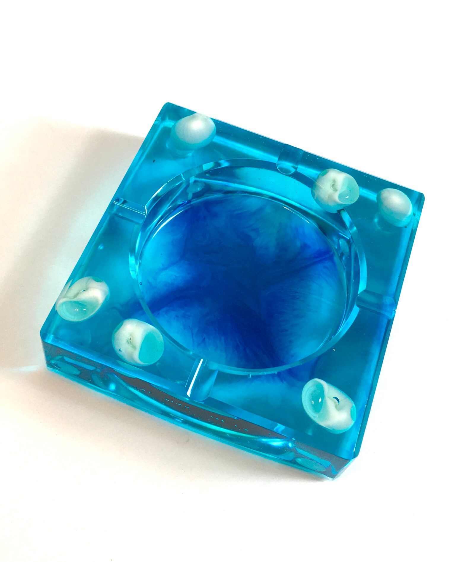 Ashtray Aqua and Shells Resin Ashtray Beach House Decor Etsy