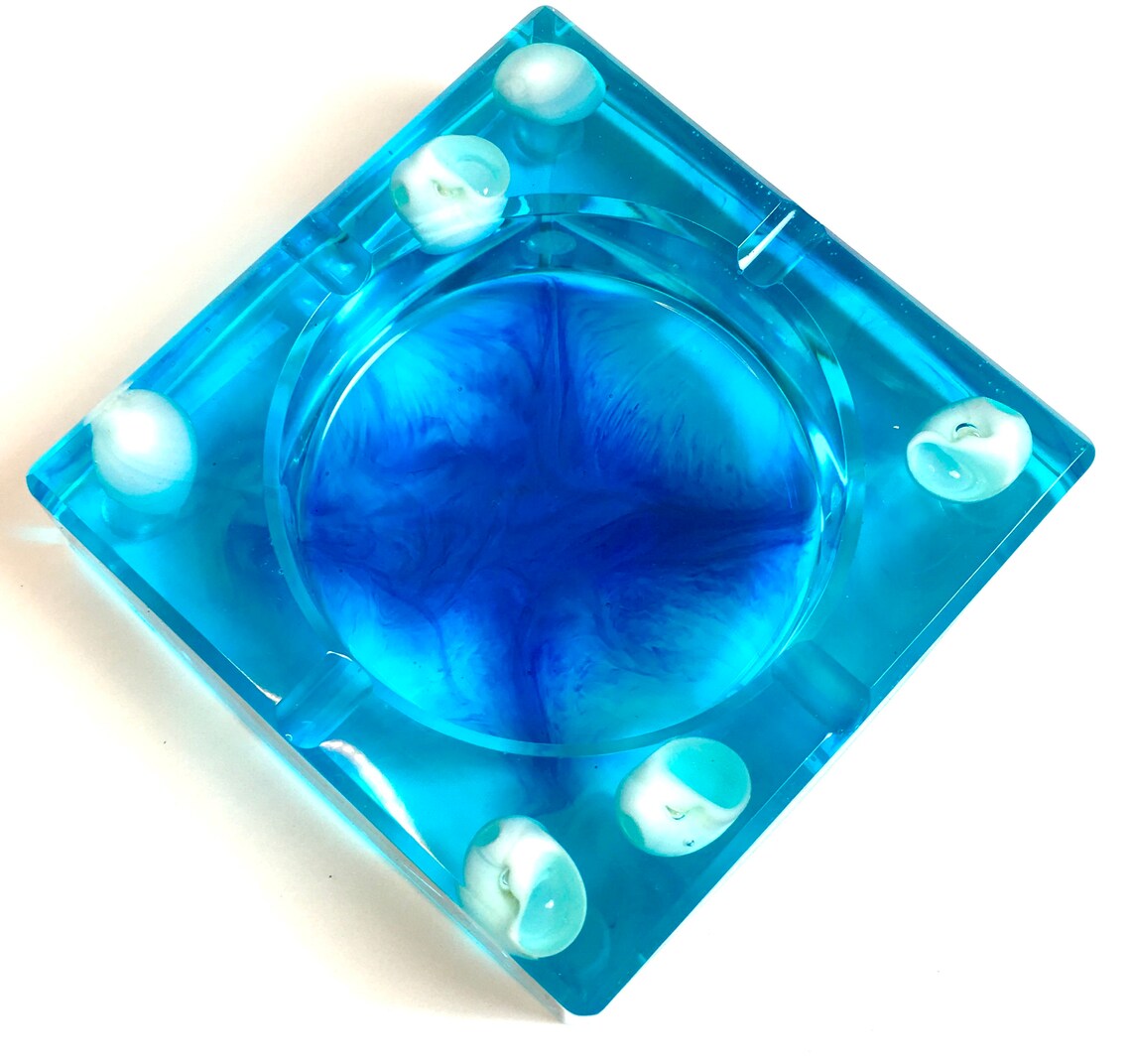 Ashtray Aqua and Shells Resin Ashtray Beach House Decor Etsy