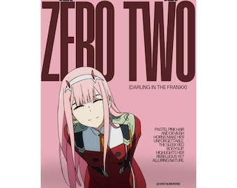 Zero Two Matte Vertical Posters, Anime Wall Art, Darling in the Franxx Decor, Aesthetic Room Decoration, Gift for Otaku
