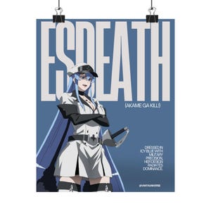 Esdeath Poster Print - Stylish Wall Art, Anime Decor, Gift for Fans, Gaming Room, Home Gallery