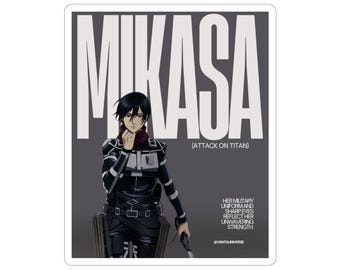 Anime Kiss-Cut Stickers, Attack on Titan Laptop Stickers, Japanese Decor, Gift for Fans, Wall Art