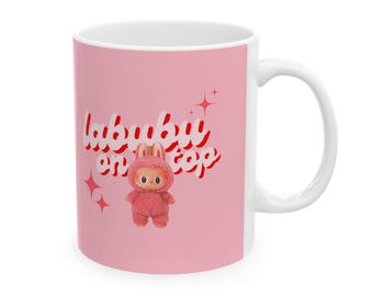 Keramiktasse Niedliches Rosa Labubu Design Entzückendes Geschenk für Freunde Kaffeeliebhaber Tasse Kawaii Stil