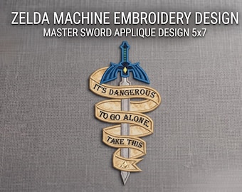 Zelda Machine Embroidery Applique Design - Master Sword 5x7
