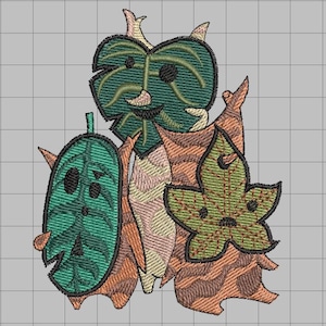 Zelda Machine Embroidery Design - BOTW Koroks 4x4