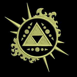 Zelda Machine Embroidery Design - Sunburst Triforce 4x4