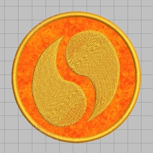 Motif appliqué de broderie Machine Zelda - médaillon Orange Spirit 4 x 4