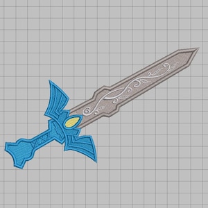 Zelda Machine Embroidery Design - Embellished Master Sword 5x7