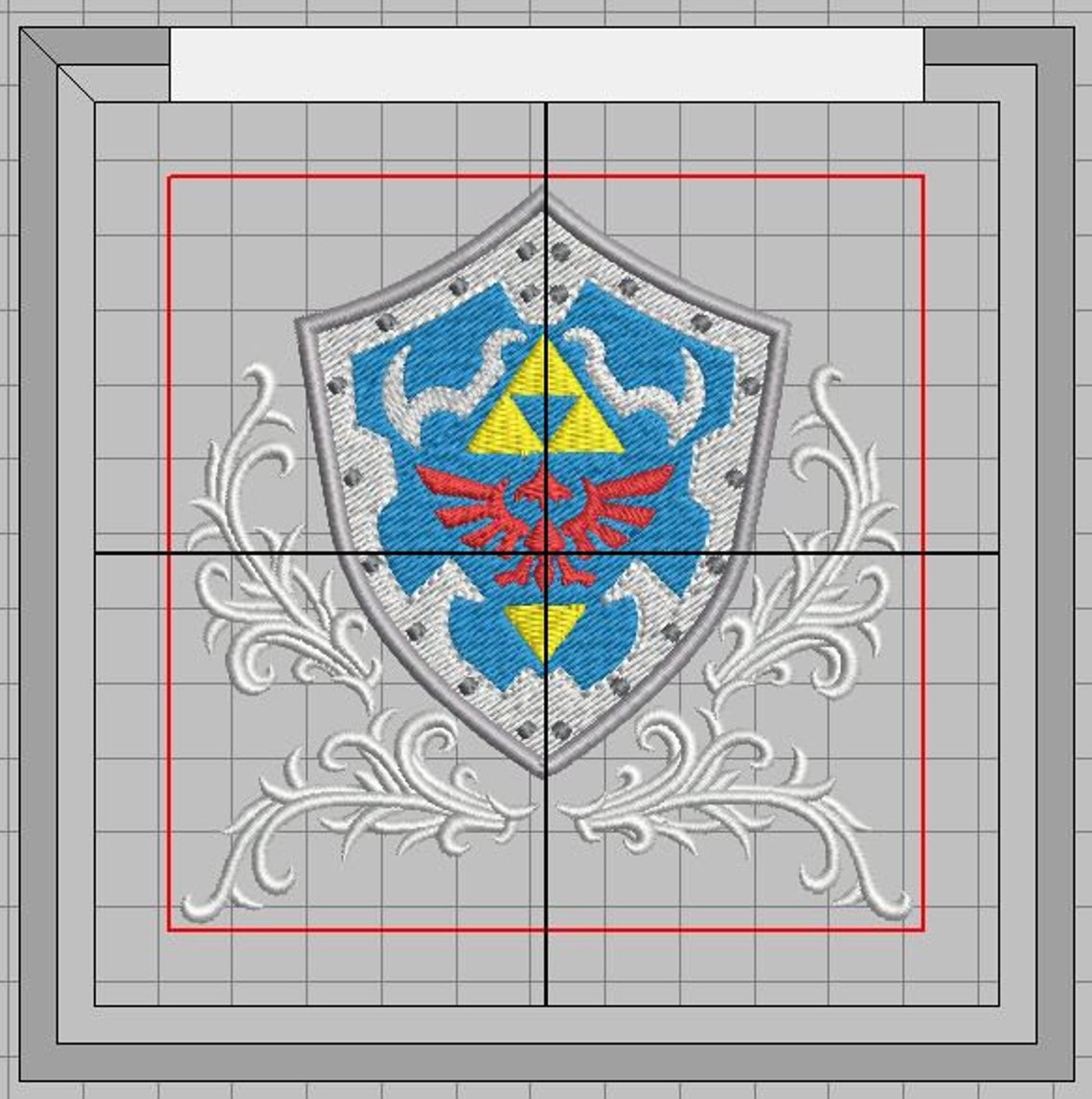 Zelda Machine Embroidery Design Embellished Hylian Shield Etsy Canada