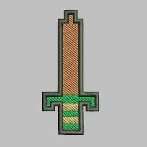Zelda Machine Embroidery Design - Retro 8 Bit Sword 4x4