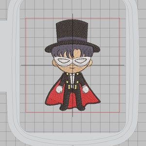 Sailor Moon Machine Embroidery Design - Tuxedo Kamen 4x4