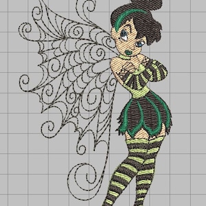Punk Princess Machine Embroidery Design - Tinkerbell 3x6