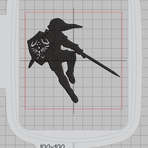 Zelda Machine Embroidery Design - Link Silhouette 4x4