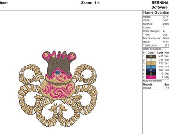 Zelda Machine Embroidery Design - BOTW Guardian 4x4 - Etsy