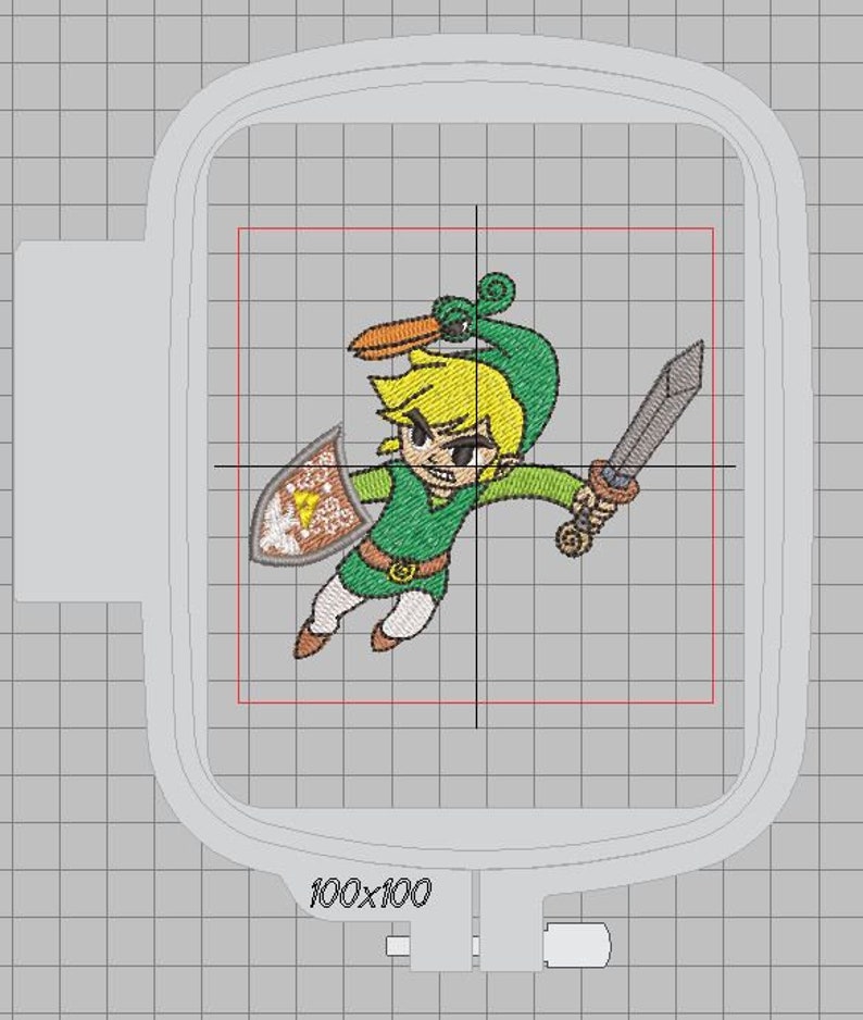 Zelda Machine Embroidery Design Minish Cap Link 4x4 Etsy