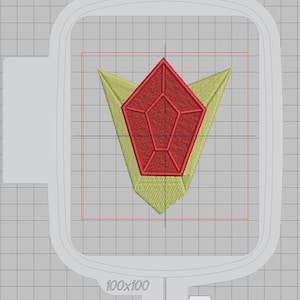 Zelda Machine Embroidery design - Ocarina Goron Ruby 4x4