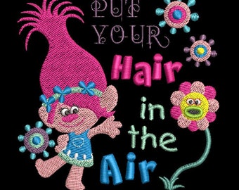 Trolls Machine Embroidery Design - Princess Poppy 4x4