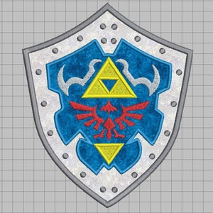 Zelda Machine Embroidery Applique Design - Hylian Shield 8x8