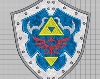 Zelda Machine Embroidery Applique Design - Hylian Shield 8x8
