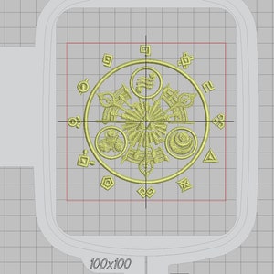 Zelda Machine Embroidery Design - Gate of Time 4x4