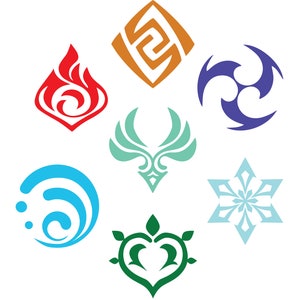 SVG File Genshin Inspired Element Symbols