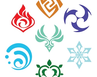 SVG File Genshin Inspired Element Symbols