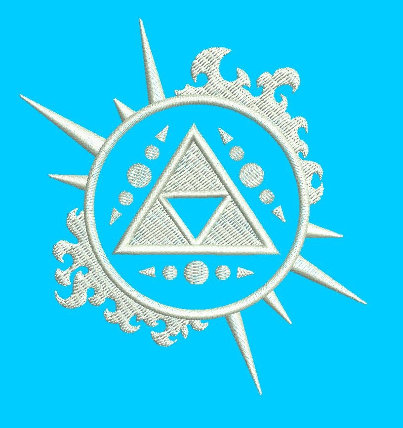 Zelda Machine Embroidery Design Sunburst Triforce 4x4 Etsy