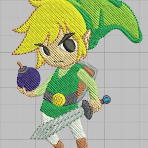 Zelda Machine Embroidery Design - Toon Link 4x4