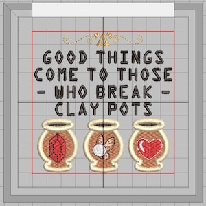 Zelda Clay Pots Machine Embroidery Design 4x4