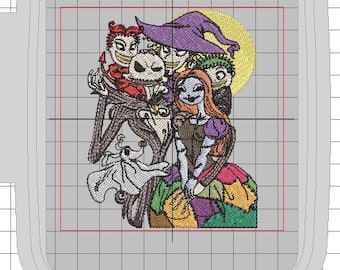 Nightmare Before Christmas Machine Embroidery Design - Family Portrait 4x4
