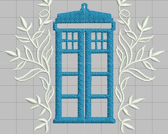 Dr Who Machine Embroidery Design - Fancy Tardis 4x4